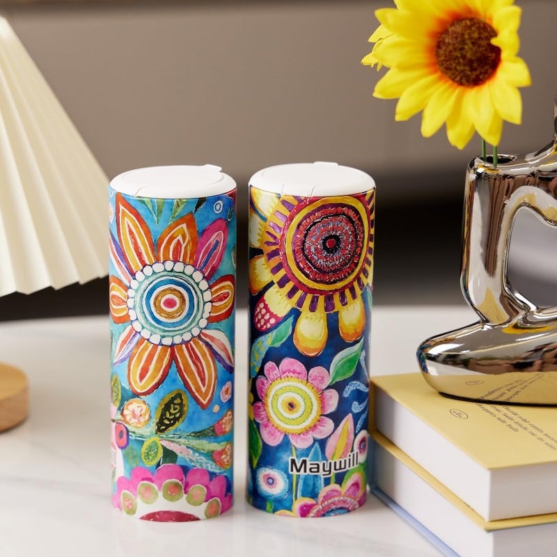 Maywill Car Tissues Holder with Facial Tissue, Car Tissue Box, Travel Tissues Cylinder,Suitable for Car Cup Holder(3-ply 4 Pack, 200 Sheets) - Image 2